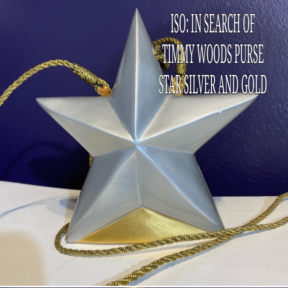 TIMMY WOODS PURSE STAR SILVER AND GOLD: ISO: IN SEARCH OF! DO NOT BUY